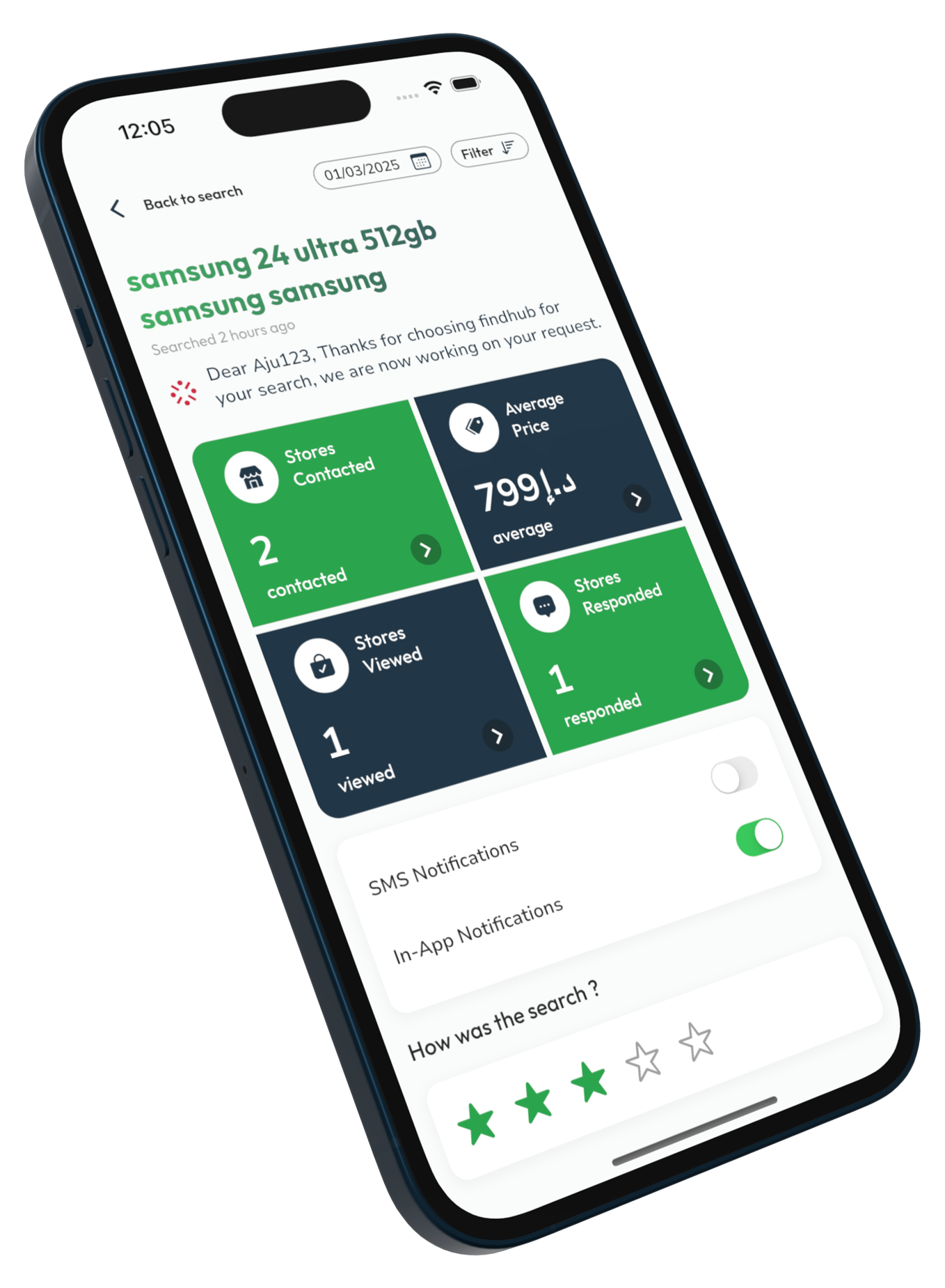 App mockup left